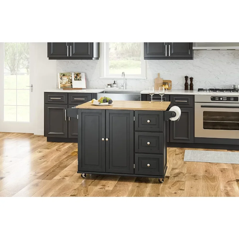 Kitchen Cart With Wood Top and Drop Leaf Breakfast Bar Rolling Mobile Kitchen Island With Storage and Towel Rack
Kitchen Cart With Wood Top and Drop Leaf Breakfast Bar Rolling Mobile Kitchen Island With Storage and Towel Rack