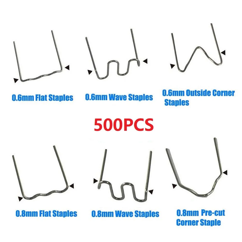 500PCS Hot Stapler Staples 0.8mm/0.6mm Standard Pre Cut For Car Bumper Plastic Welder Automotive Repair Welder Wire Kit
500PCS Hot Stapler Staples 0.8mm/0.6mm Standard Pre Cut For Car Bumper Plastic Welder Automotive Repair Welder Wire Kit