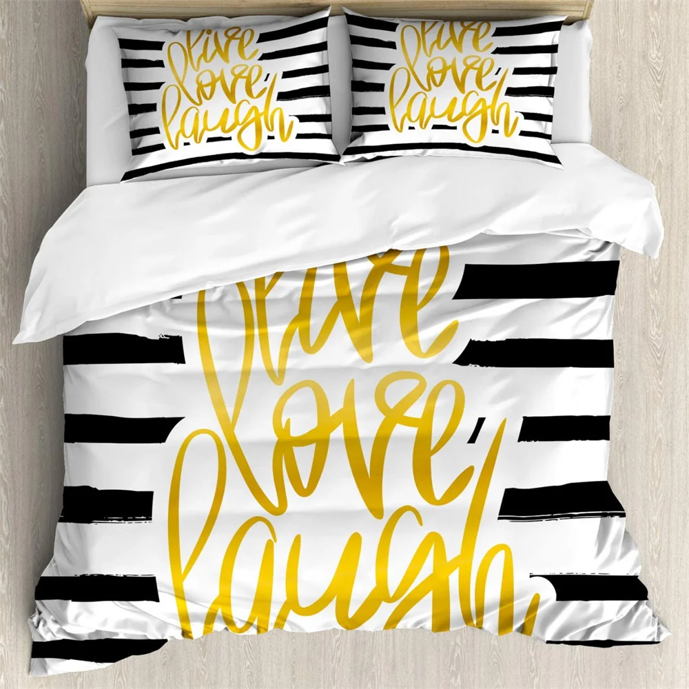 Yellow english letters 3Pcs Bedding Sets 3D Digital Printing Custom Quilt Duvet Cover Set Home Queen King Quilt Pillowcase
Yellow english letters 3Pcs Bedding Sets 3D Digital Printing Custom Quilt Duvet Cover Set Home Queen King Quilt Pillowcase