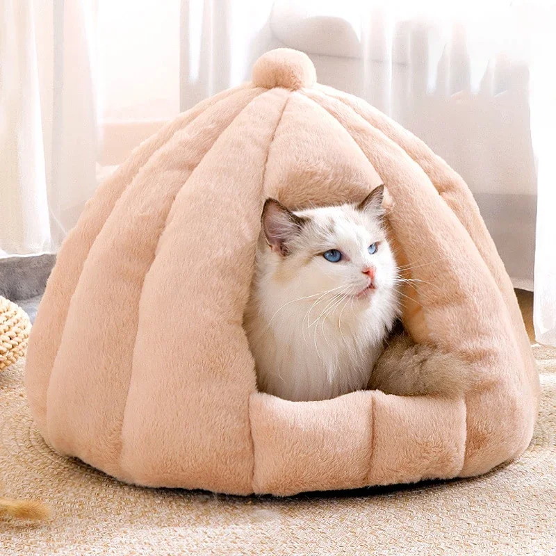 

Winter Warm Cat Bed Deep Sleep House Kennel Semi-Enclosed Pet Sleeping Bed Cave for Small Dogs Cats Dog Bed Pet Supplies