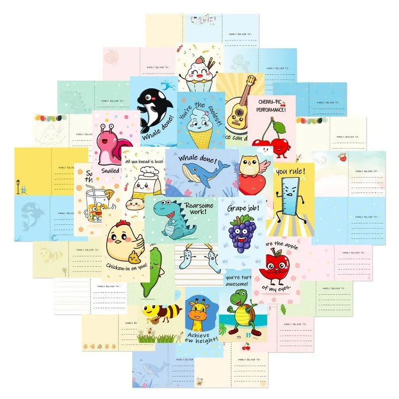 20 Pcs/Pack Cartoon Cute Postcards Punny Puns Postcard Pack for Friends, Family, Students, Teacher,Hilarious Animals Fruits
20 Pcs/Pack Cartoon Cute Postcards Punny Puns Postcard Pack for Friends, Family, Students, Teacher,Hilarious Animals Fruits