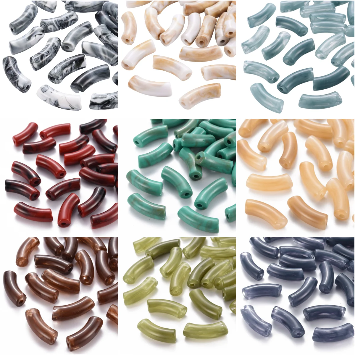 10Pcs Curved Acrylic Beads Spacer Tube Beads for Bracelet Bangle Noodle Slide Bead DIY Jewelry Making Accessories 36x13.5x11.5mm
10Pcs Curved Acrylic Beads Spacer Tube Beads for Bracelet Bangle Noodle Slide Bead DIY Jewelry Making Accessories 36x13.5x11.5mm