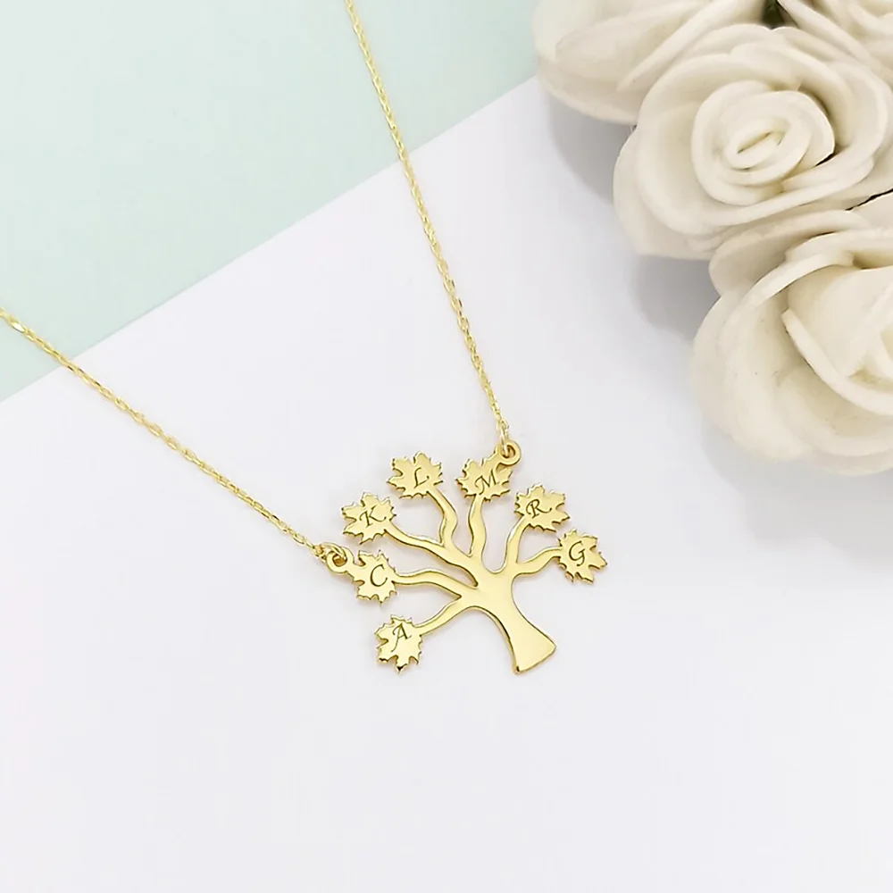 Women’s Custom Necklace Golden Tree of Life Pendant Necklaces Engraved Letters Elegant Jewelry Birthday Gifts for Girlfriend
Women’s Custom Necklace Golden Tree of Life Pendant Necklaces Engraved Letters Elegant Jewelry Birthday Gifts for Girlfriend