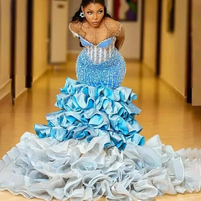 Aso Ebi Mermaid Evening Dress Sexy Short Sleeves Major Beadings Tiered Bottom Special Occasion Prom Dress Red Carpet Gowns
Aso Ebi Mermaid Evening Dress Sexy Short Sleeves Major Beadings Tiered Bottom Special Occasion Prom Dress Red Carpet Gowns