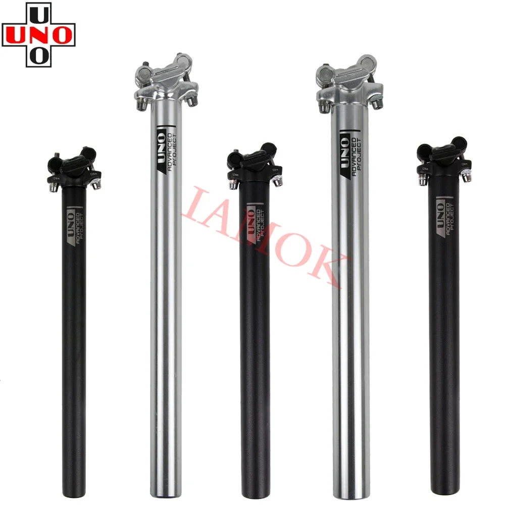 

UNO SP-368 Mountain Bike Black/Silver Seat Post 25.4/27.2/28.6/30.9/31.6mm Iamok 350/400mm Seatpost Ultra Light Bicycle Parts