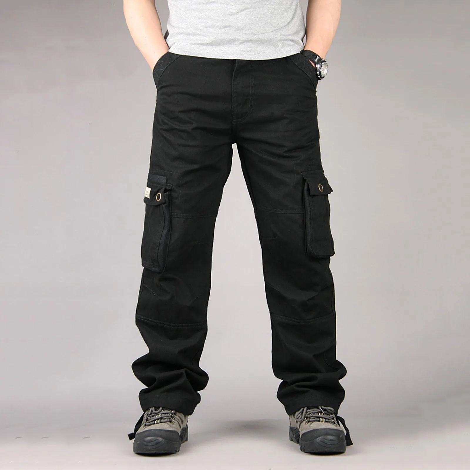 

Брюки-карго мужские, повседневные тактические штаны, много карманов, прямые, уличная одежда, большие размеры