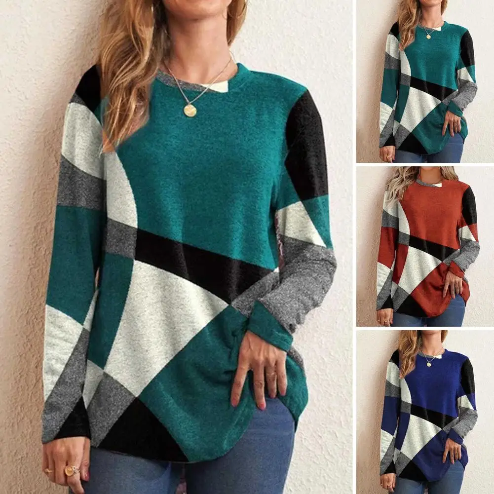 Blouse Geometric Patchwork Color Tops Stylish O-neck Blouses with Long Sleeves Button Decor Loose Fit Tunic for Women Long
Blouse Geometric Patchwork Color Tops Stylish O-neck Blouses with Long Sleeves Button Decor Loose Fit Tunic for Women Long