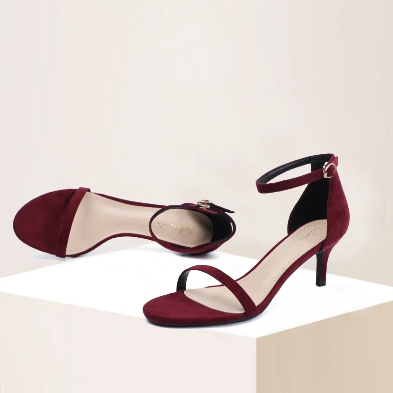 One-button Stiletto High Heels Women Summer New Sexy Dress Pumps Wine Red Suede Shoes 6cm Stiletto Pure Color Open Toe Sandals
One-button Stiletto High Heels Women Summer New Sexy Dress Pumps Wine Red Suede Shoes 6cm Stiletto Pure Color Open Toe Sandals