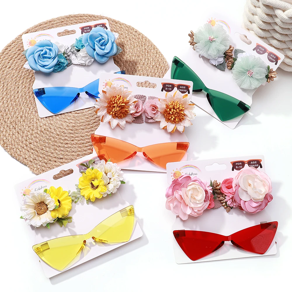 3Pcs/Set Artificial Flower Hairclips Sunglasses Set for Kids Girls Vintage Geometry Protective Pilot Glasses Hairpin Headwear
3Pcs/Set Artificial Flower Hairclips Sunglasses Set for Kids Girls Vintage Geometry Protective Pilot Glasses Hairpin Headwear