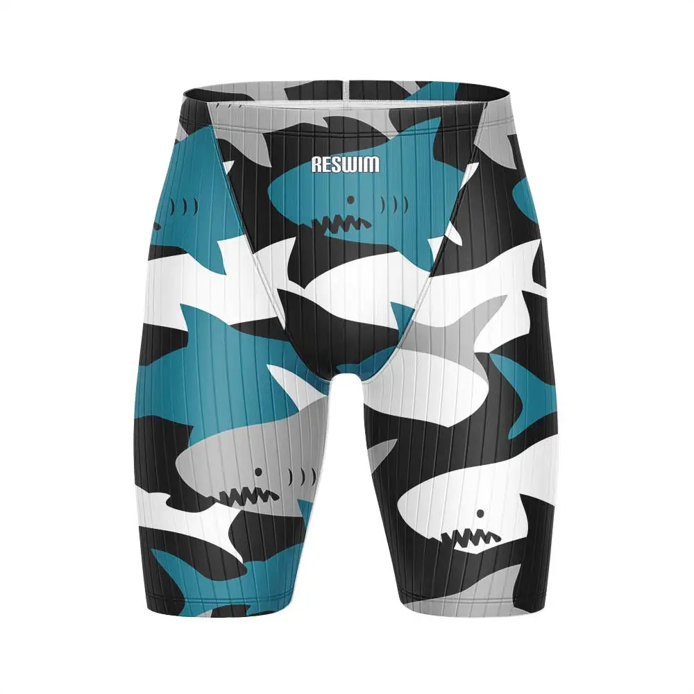 

2024 Men's Swim Jammer Swimsuit Shorts Athletic Training Swimwear Racing Swimming Trunks Beach Tights Chlorine Resistant Pants