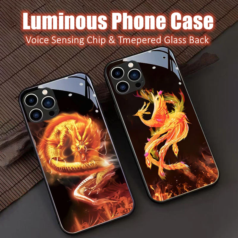 Dragon Phoenix LED Light Glowing Luminous Tempered Glass Phone Case for Samsung S22 S23 S24 Note 10 20 A33 A51 A73 Plus Ultra
Dragon Phoenix LED Light Glowing Luminous Tempered Glass Phone Case for Samsung S22 S23 S24 Note 10 20 A33 A51 A73 Plus Ultra
