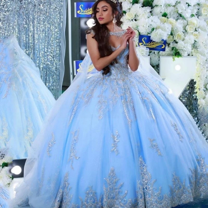 Charming Blue Ball Gown Quinceanera Dress 2023 Elegant Illusion Beaded Appliques Sweet 16 Princess Dress Pageant Vestidos De 15
Charming Blue Ball Gown Quinceanera Dress 2023 Elegant Illusion Beaded Appliques Sweet 16 Princess Dress Pageant Vestidos De 15