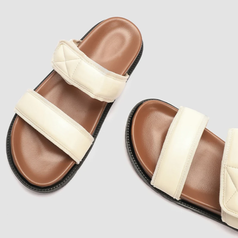 Fashion Round Toe Soft Sole Platform Sandal Women Open Toe Narrow Band Flat Sandals Summer Comfort 35-43 Large Size Beach Shoes 33 See2d5c732c14400dbf1e253727b90a34J