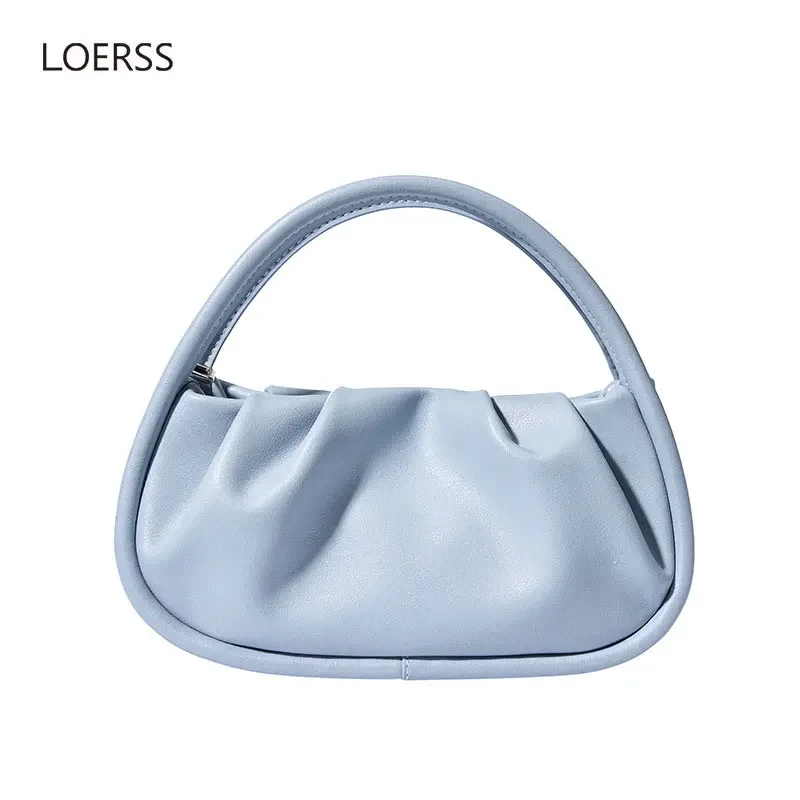 

LOERSS Women Cloud Underarm Bag Genuine Leather Casual Mini Crossbody Bag Commute Shopping Party Handbags 2023 New Designer Bag