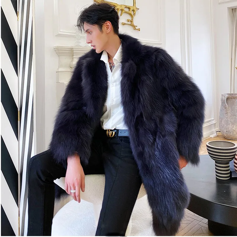 Men's Fur Coat Faux Fox Windbreaker Coat Winter Warm Thickened Mid Length Faux Fur Casual Top Male Jacket Plus Size S-6XL Coat
Men's Fur Coat Faux Fox Windbreaker Coat Winter Warm Thickened Mid Length Faux Fur Casual Top Male Jacket Plus Size S-6XL Coat
