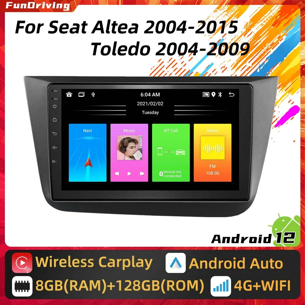 

2 Din Android Car Radio For Seat Altea 2004 - 2015 Toledo 2004 - 2009 Screen GPS Navigation Multimedia Audio Head Unit Autoradio