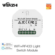 Light Switch Module Wifi RF 433 Mhz Timer Automation Remote Control Smart Life/Tuya App Works With Alexa Google Home Assistant
Light Switch Module Wifi RF 433 Mhz Timer Automation Remote Control Smart Life/Tuya App Works With Alexa Google Home Assistant