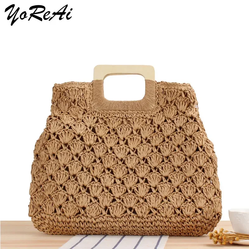 YoReAi Casual Rattan Large Capacity Tote For Women Wicker Woven Wooden Handbags Summer Beach Straw Bag Lady Big Purses Travel
YoReAi Casual Rattan Large Capacity Tote For Women Wicker Woven Wooden Handbags Summer Beach Straw Bag Lady Big Purses Travel