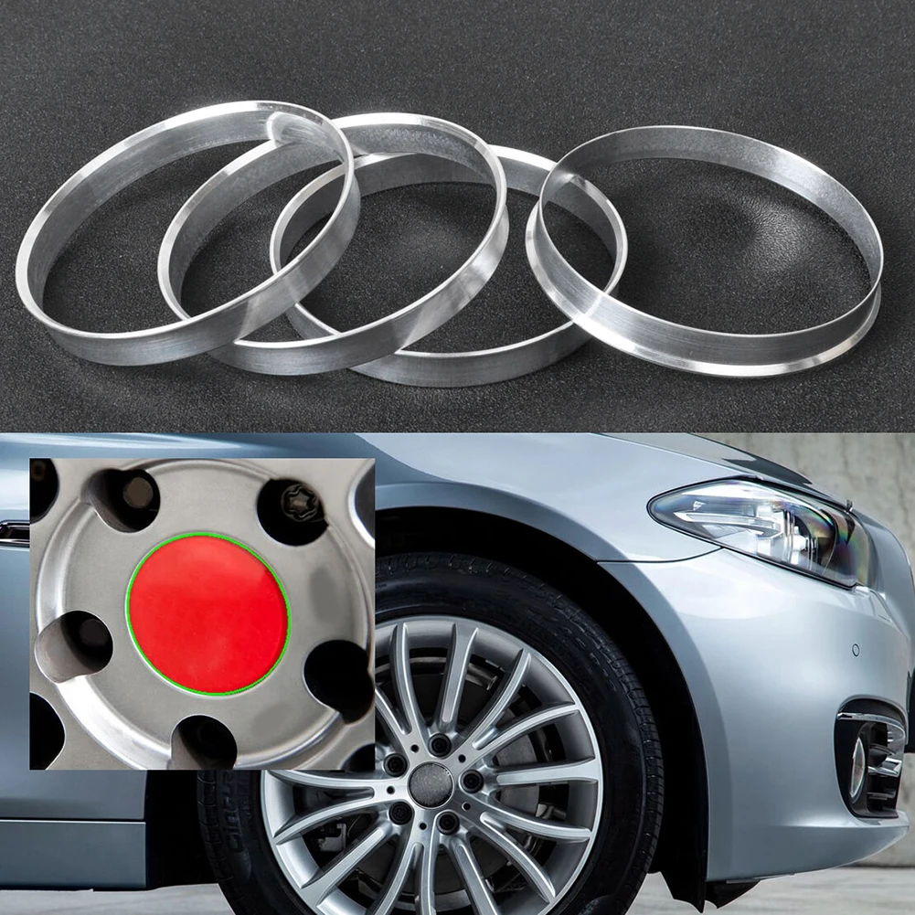 

4Pcs Aluminum Rings OD 74.1mm To ID 72.6mm Car Tire Centering Hub Centric Rings Wheel Bore Center For BMW Accessory