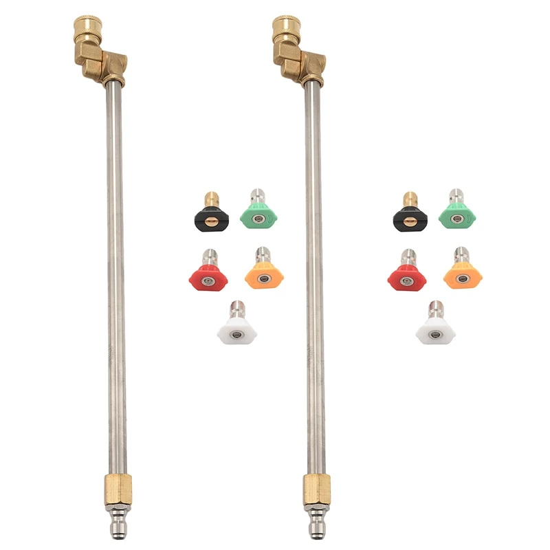 2X Pressure Washer Wand With Adjustable Angle Nozzle, 16 Inch Spray Lance 180 Degree With 5 Angles,1/4Inch Quick Connect
2X Pressure Washer Wand With Adjustable Angle Nozzle, 16 Inch Spray Lance 180 Degree With 5 Angles,1/4Inch Quick Connect