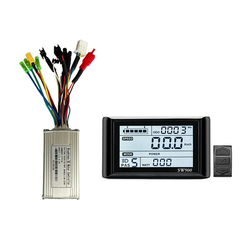 17A Three-Mode Sine Wave Ebike Controller With SW900 Display For 36V 48V 750W1000W Motor Modified Parts
17A Three-Mode Sine Wave Ebike Controller With SW900 Display For 36V 48V 750W1000W Motor Modified Parts