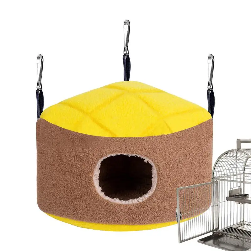 

Plush Bird House Pineapple Bread Shape Parakeet Cage Hanging For Cockatiels Lovebirds & Parrot Warmth Nest Cage Polar Accessorie