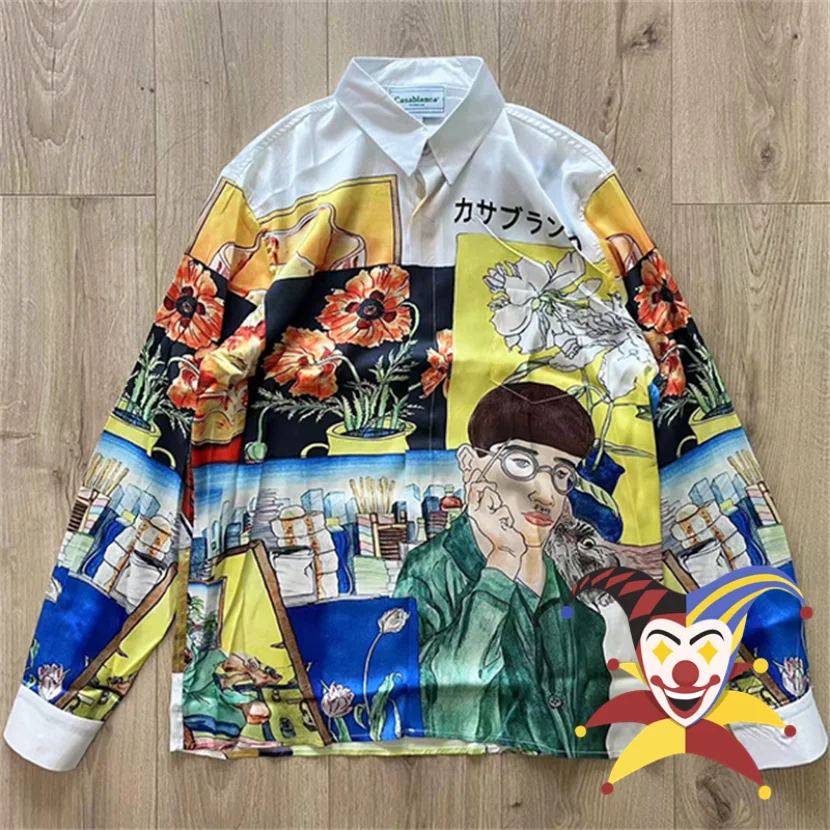Long Sleeve Casablanca Shirt Men Women Hawaii Beach Hawaiian Cartoon Pattern Silk Shirts
Long Sleeve Casablanca Shirt Men Women Hawaii Beach Hawaiian Cartoon Pattern Silk Shirts