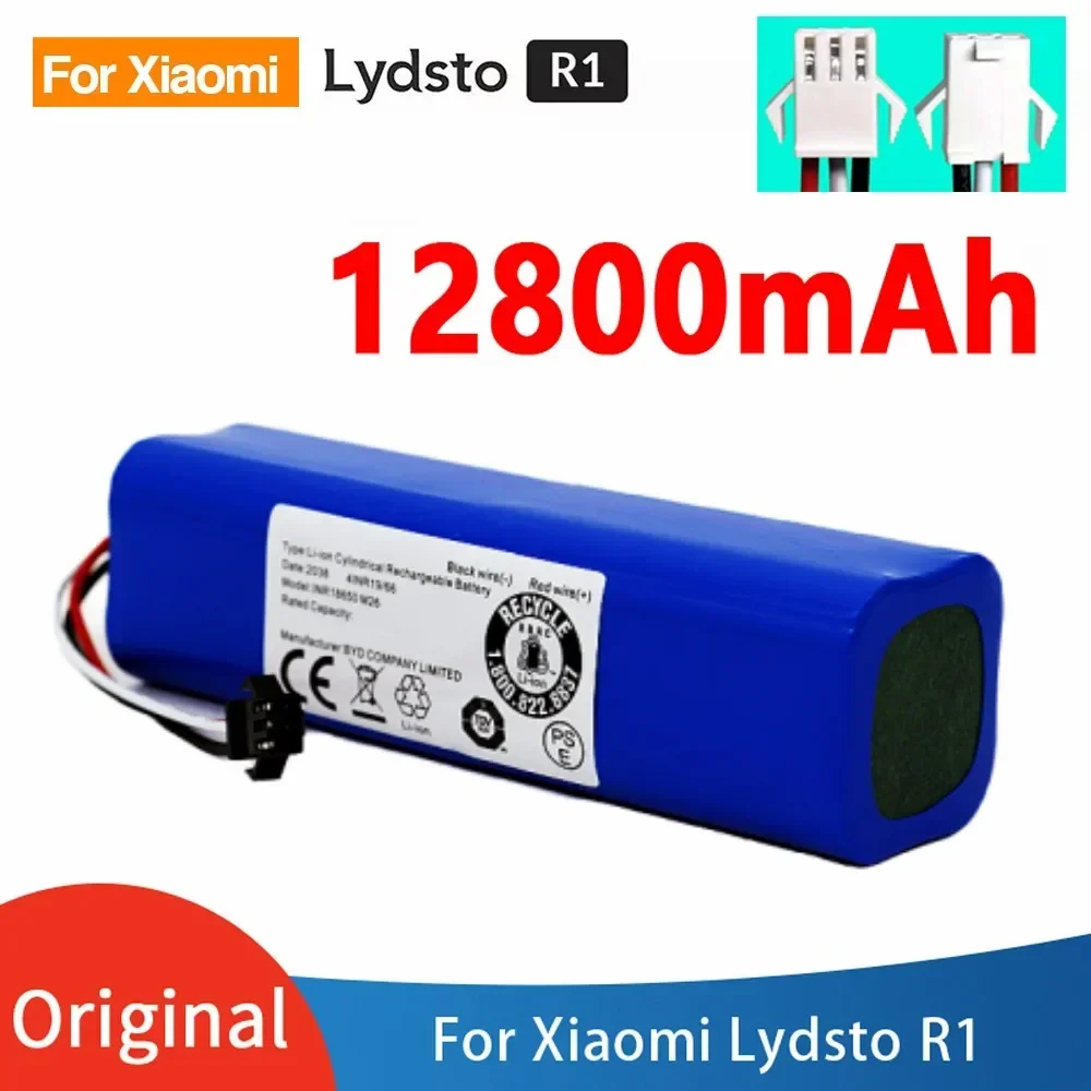 

2024 Upgrade for XiaoMi Lydsto R1 Rechargeable Li-ion Battery Robot Vacuum Cleaner R1 Battery Pack with Capacity 12800mAh