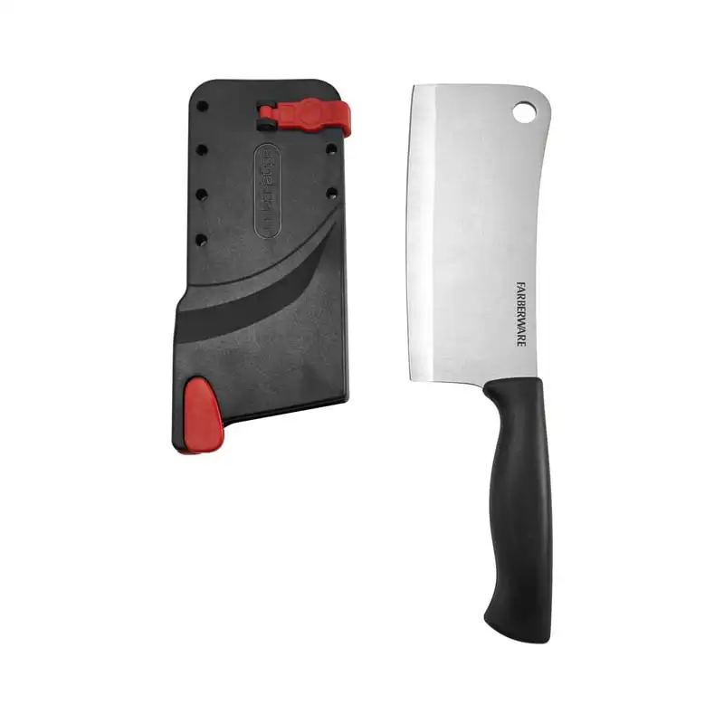Classic 6-inch Cleaver Knife with Black Self-Sharpening Sleeve and Handle Edc Whet stone Knife Knife sharpener Leather strop Suc
Classic 6-inch Cleaver Knife with Black Self-Sharpening Sleeve and Handle Edc Whet stone Knife Knife sharpener Leather strop Suc