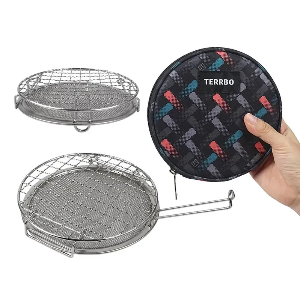 

Outdoor Mini Roaster Foldable Portable Stainless Steel Multifunctional Bbq Mesh Rack Camping Cookware For Outdoor Camping Picnic