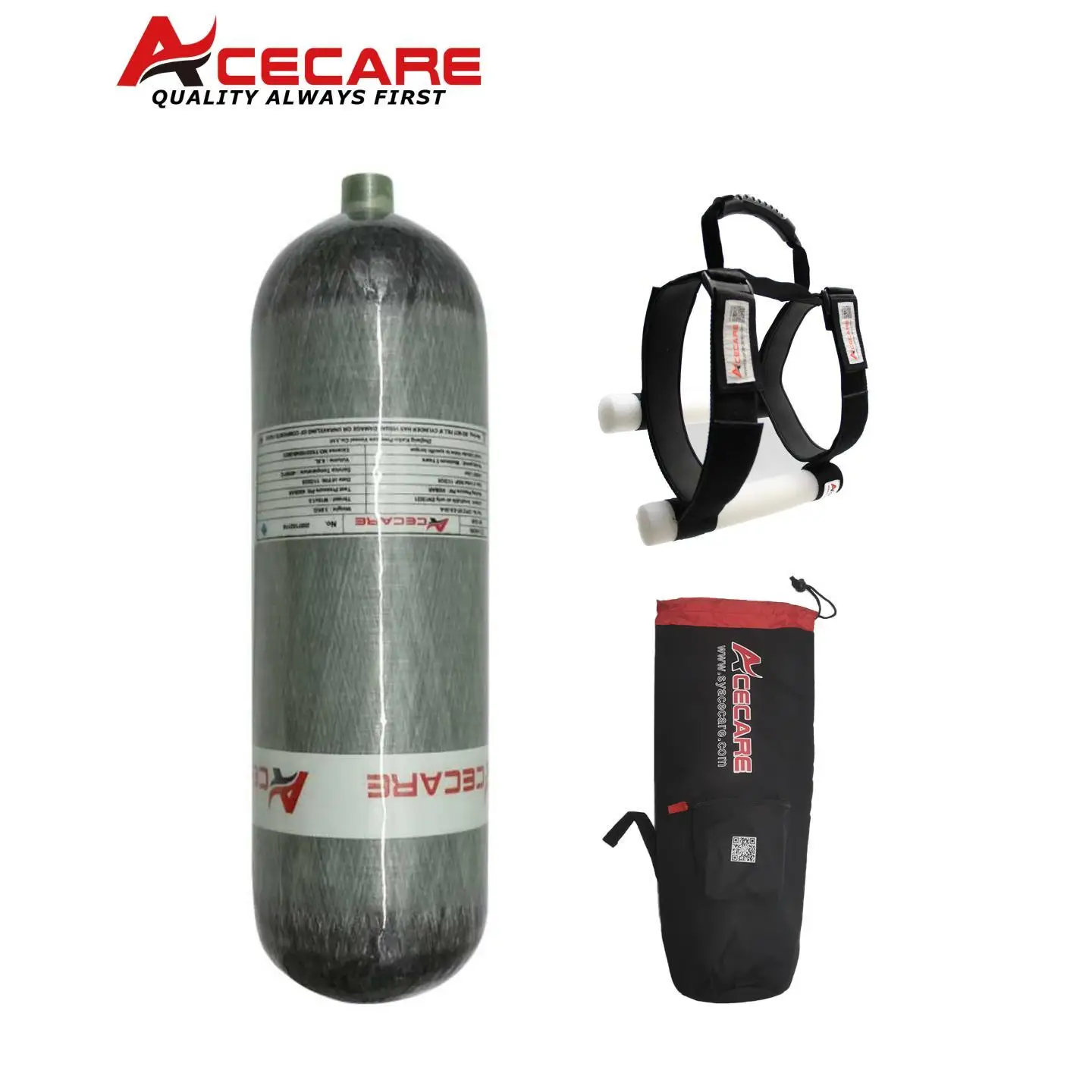 

ACECARE 4500Psi 300Bar 30Mpa 6.8L цилиндр из углеродного волокна, бак высокого давления для дайвинга HPA, воздушная бутылка M18 * 1,5 с сумкой или ремешком