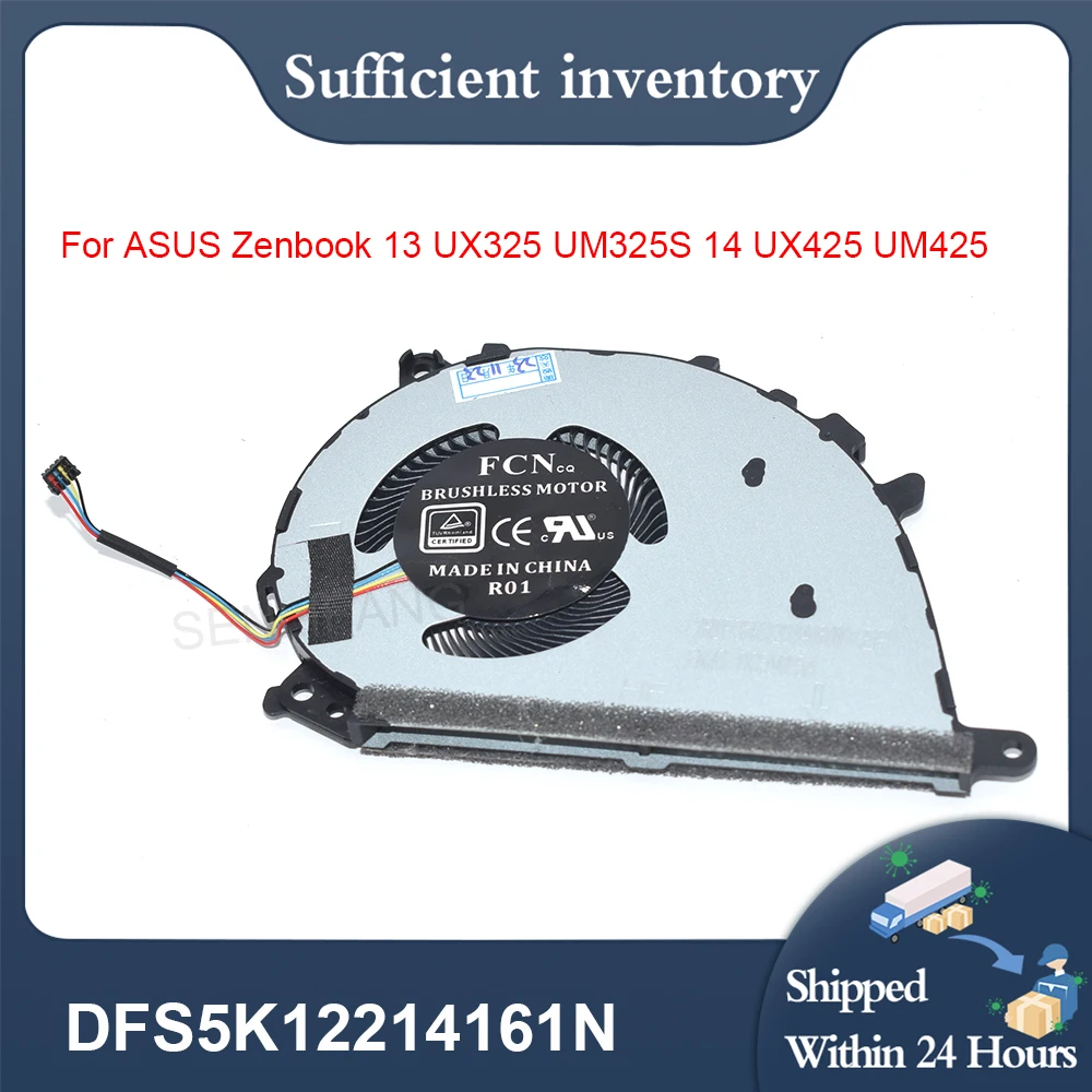 

New 4Pin 0.5A DC5V DFS5K12214161N For ASUS Zenbook 13 UX325 UM325S 14 UX425 UM425 UX425J UM425IA Laptop CPU Cooling Fan