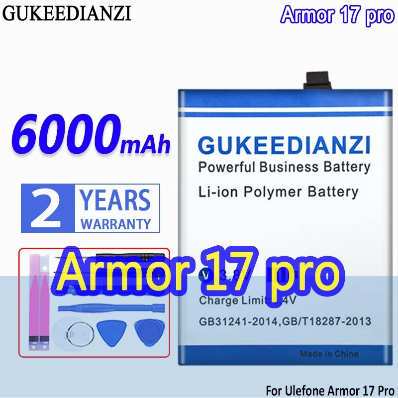 Bateria High Capacity Mobile Phone Battery 6000mAh For Ulefone Armor 17 Pro Armor17 Pro 17Pro Batteries 
Bateria High Capacity Mobile Phone Battery 6000mAh For Ulefone Armor 17 Pro Armor17 Pro 17Pro Batteries