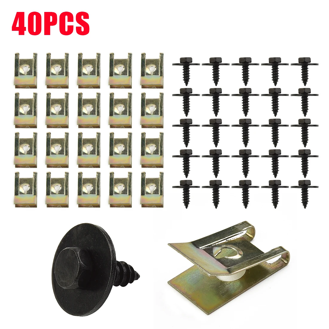 40pcs U-Type Plate Nut Speed Clips Hex Screw Speed Fastener Undertray Sheet Metal Clip Fixing For BMW Car Panel Fender Fastener
40pcs U-Type Plate Nut Speed Clips Hex Screw Speed Fastener Undertray Sheet Metal Clip Fixing For BMW Car Panel Fender Fastener