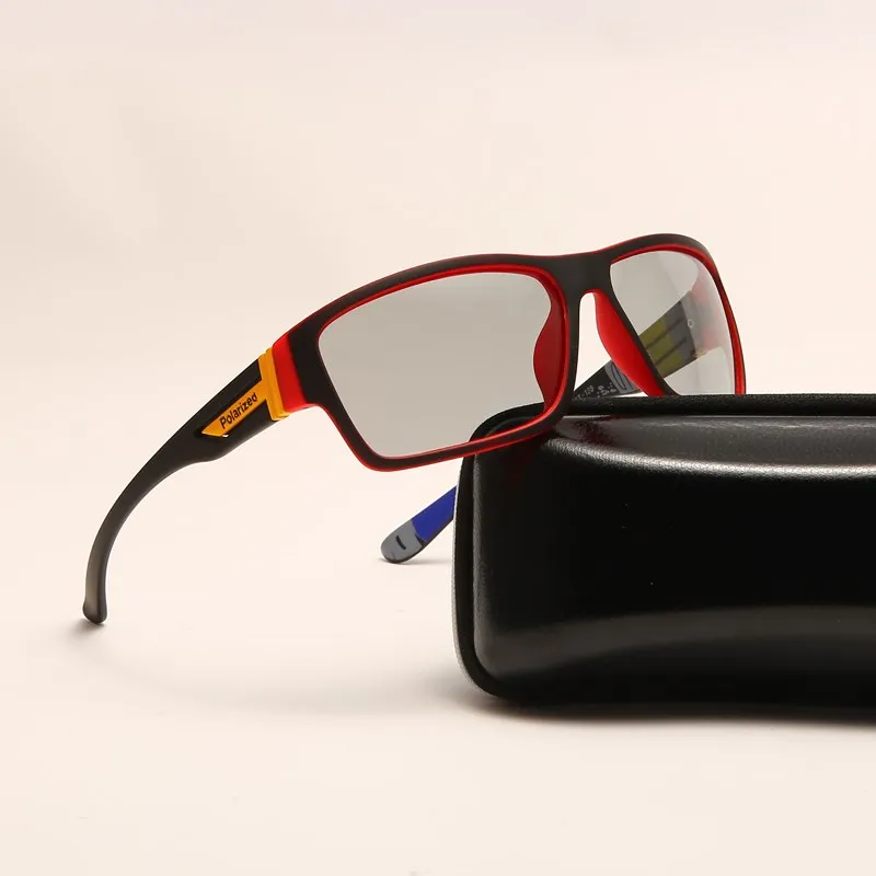 

Photochromic Polarized Sunglasses Men Driving Sports Square Chameleon Discoloration Goggles Sun Glasses 2021 Brand Men
