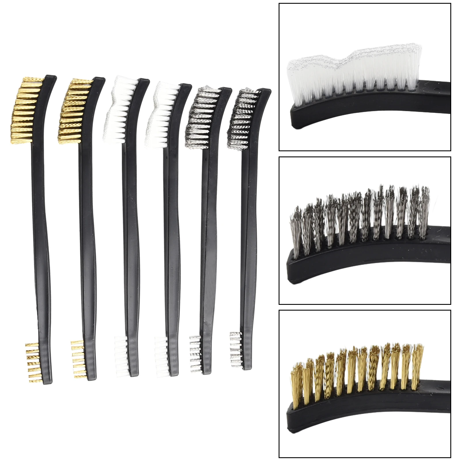 6pcs Double Head Wire Brushes Set Steel Brass Nylon Metal Rust Removal And Cleaning Polishing Industrial Brush
6pcs Double Head Wire Brushes Set Steel Brass Nylon Metal Rust Removal And Cleaning Polishing Industrial Brush
