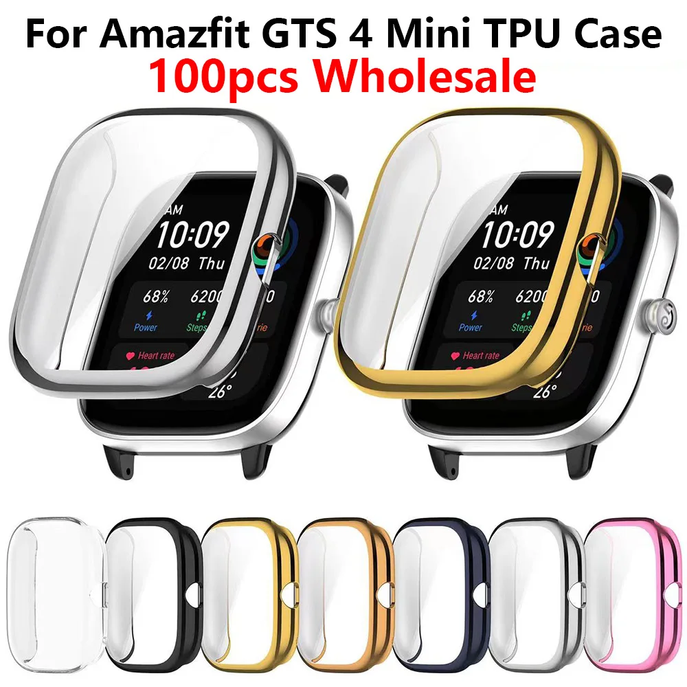 

100pcs Screen Protector Case For Huami Amazfit GTS 4 mini Watch Cases Colorful Protector TPU Case Cover For Amazfit GTS 4 mini