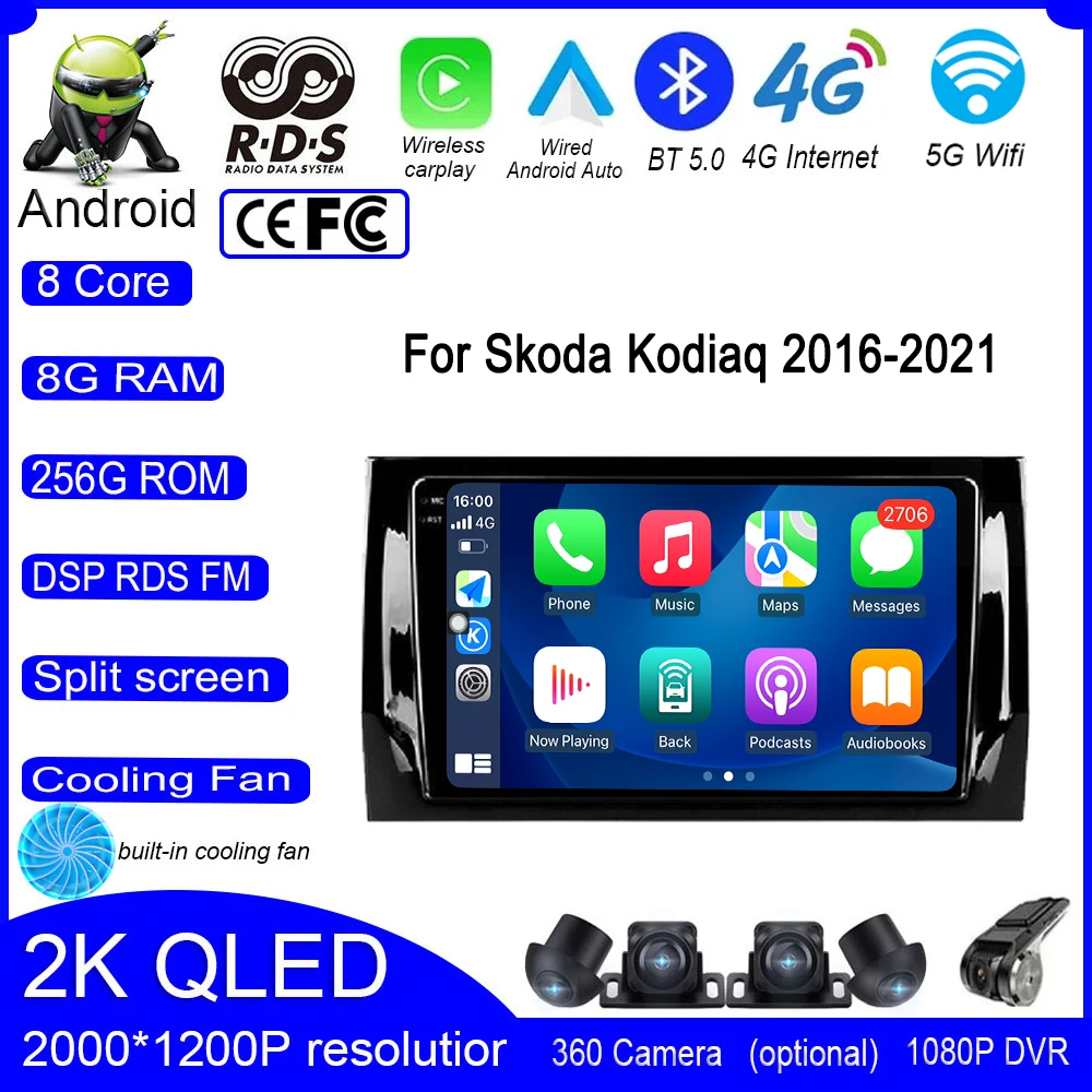 Android 13 For Skoda Kodiaq 2016-2021 Car Radio Stereo Wireless Carplay Android Auto Navigation GPS Multimedia Player
Android 13 For Skoda Kodiaq 2016-2021 Car Radio Stereo Wireless Carplay Android Auto Navigation GPS Multimedia Player