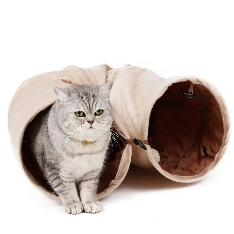 

Pet Suede Toys Foldable 120cm 2 Play 25cm Cat Hole Funny Long Material Big Ball Kitten With Supplies Tunnel