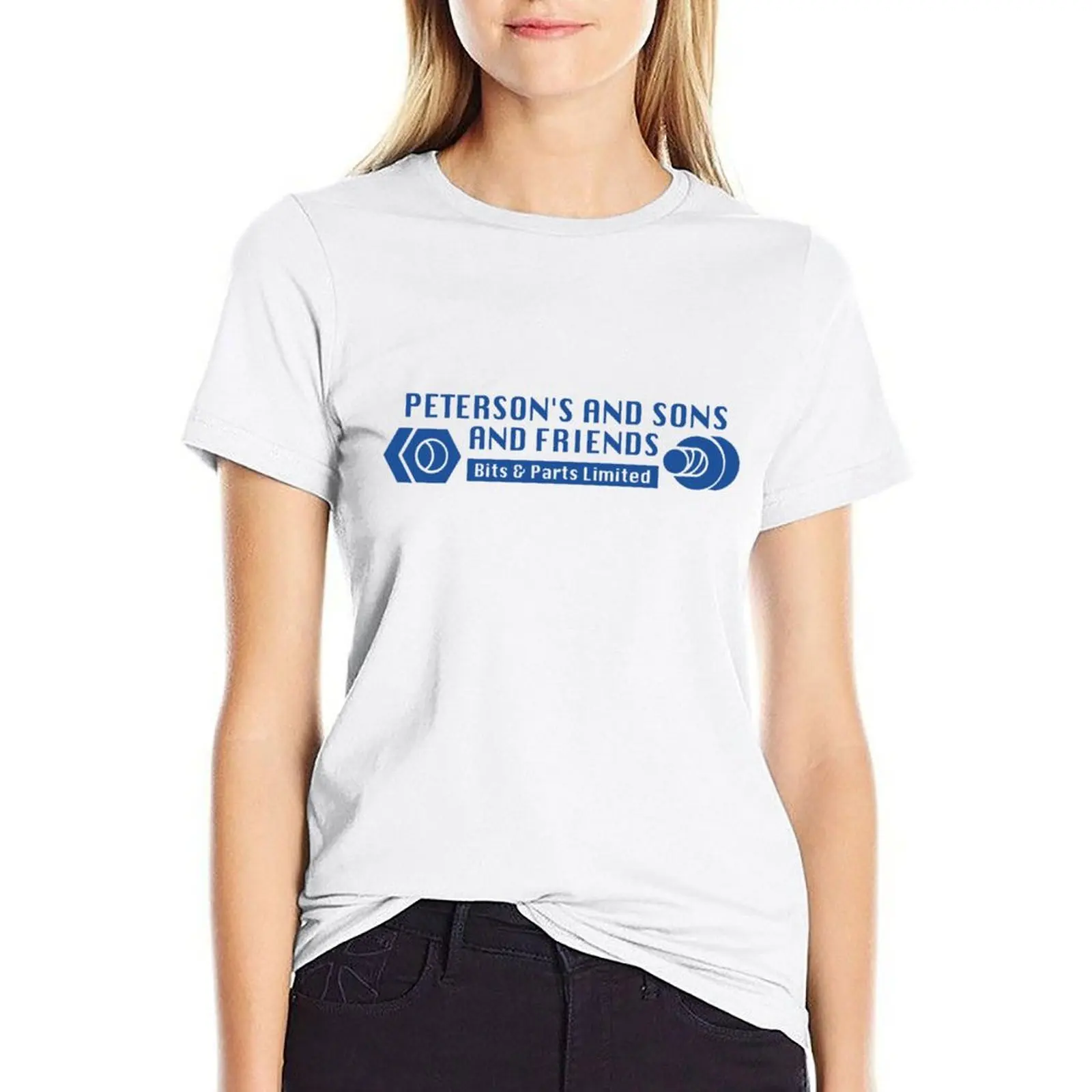 Peterson's and Sons and Friends Bits and Parts Limited T-shirt oversized shirts graphic tees plain t shirts for Women
Peterson's and Sons and Friends Bits and Parts Limited T-shirt oversized shirts graphic tees plain t shirts for Women