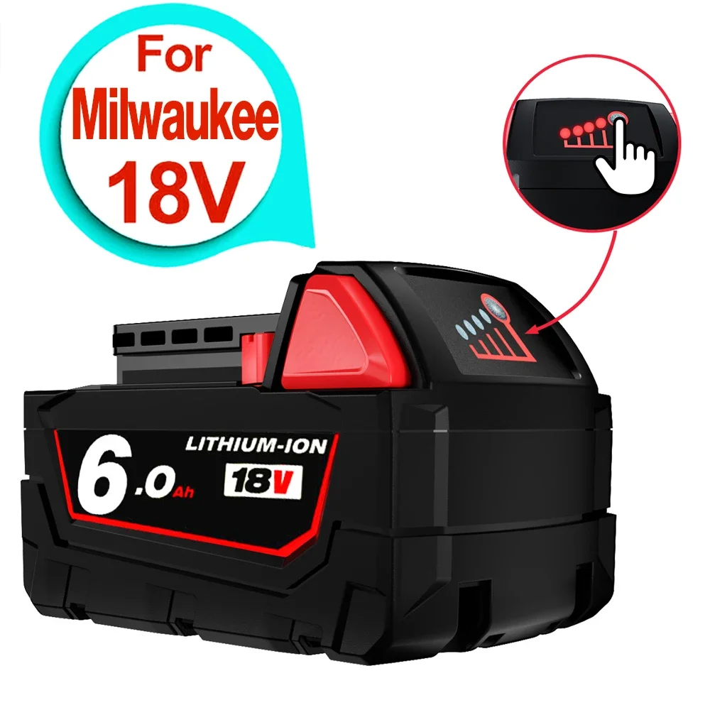 Rechargeable Batteries For Milwaukee M18B5 XC Lithium ION Battery 18v 9.0/6.0/12.0Ah battery charger For Milwaukee M18 12V~18V
Rechargeable Batteries For Milwaukee M18B5 XC Lithium ION Battery 18v 9.0/6.0/12.0Ah battery charger For Milwaukee M18 12V~18V
