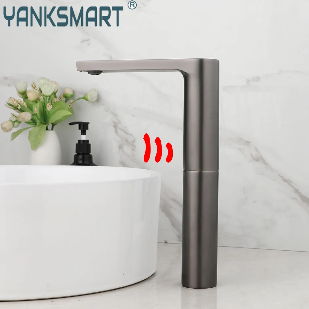 Матовый смеситель для ванной комнаты YANKSMART, автоматический кран с одним отверстием, индуктивный, серый цвет, для раковины
Матовый смеситель для ванной комнаты YANKSMART, автоматический кран с одним отверстием, индуктивный, серый цвет, для раковины