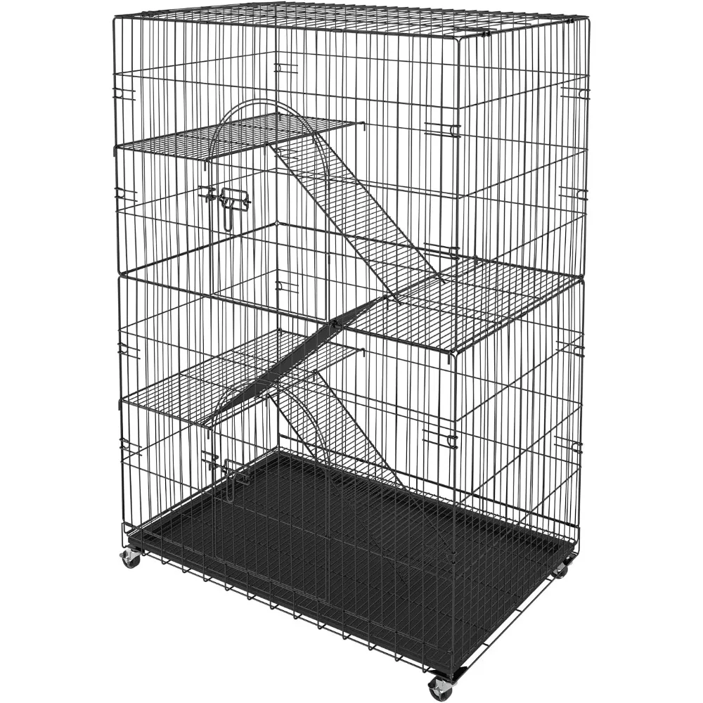 VEVOR Cat Cage Indoor Catio Cat Enclosure, 4-Tier Pet Playpen, Large Cat House on Rotating Wheels, 35.4" L x 23.6" W x 51" H
VEVOR Cat Cage Indoor Catio Cat Enclosure, 4-Tier Pet Playpen, Large Cat House on Rotating Wheels, 35.4" L x 23.6" W x 51" H