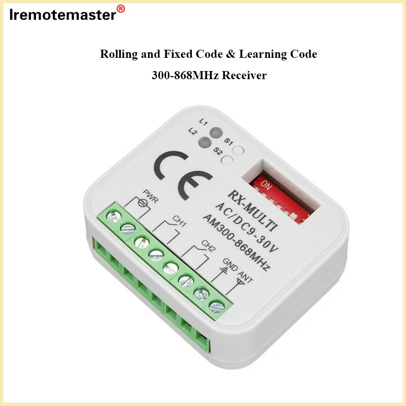 RX MULTI 300-900MHZ AC DC 9-30V Receiver Suits BERNER HORMANN MARANTEC 868mhz Remote Control 433mhz
RX MULTI 300-900MHZ AC DC 9-30V Receiver Suits BERNER HORMANN MARANTEC 868mhz Remote Control 433mhz