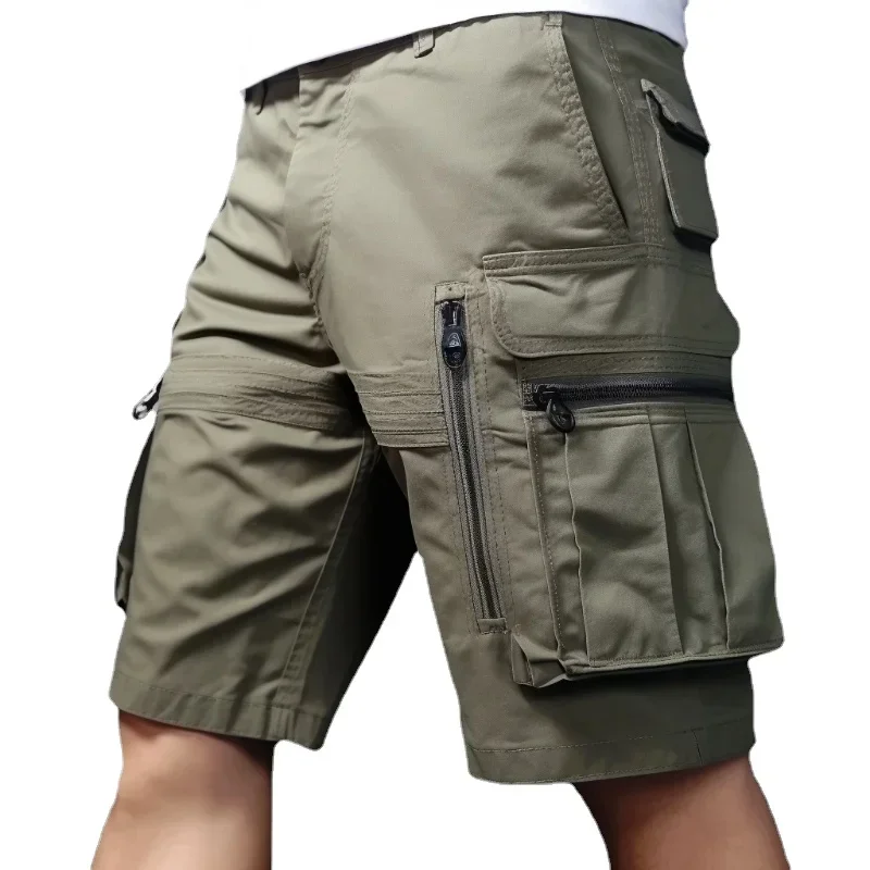 

Men Cargo Shorts Stretch Washed Vintage Have Belted and Pockets