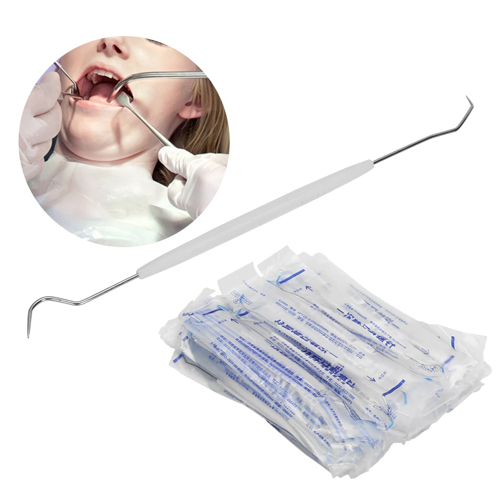 100 Pcs Disposable Dental Explorers Sterilized One-Time Temporary Double Ends Probe Hook Pick Stainless Steel Dental Instrument
100 Pcs Disposable Dental Explorers Sterilized One-Time Temporary Double Ends Probe Hook Pick Stainless Steel Dental Instrument