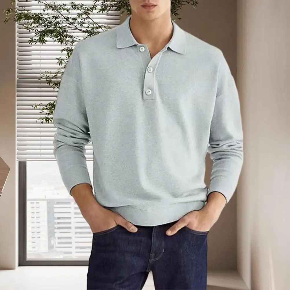Long Sleeve Men Top Soft Men Top Versatile Men's V-neck Shirts Stylish Solid Color Tops with Half Button Placket for Casual
Long Sleeve Men Top Soft Men Top Versatile Men's V-neck Shirts Stylish Solid Color Tops with Half Button Placket for Casual