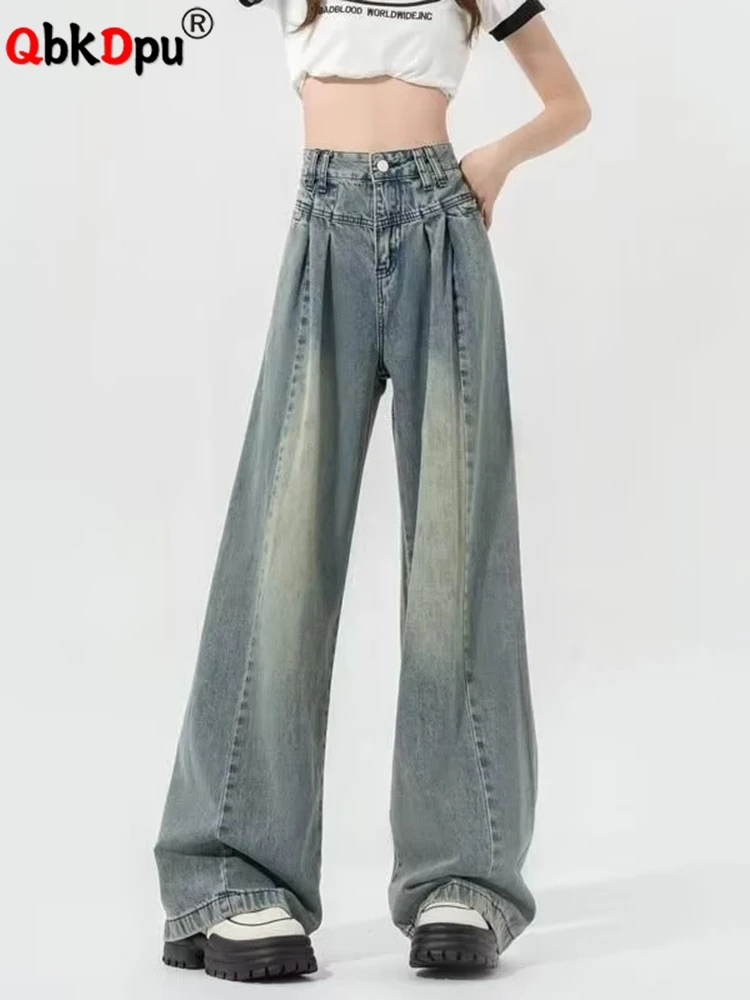 

Design Wide Leg Denim Pants Women Streetwear Casual Loose Straight Jeans Vintage Korean Baggy Kot Pantolones High Waist Vaqueros