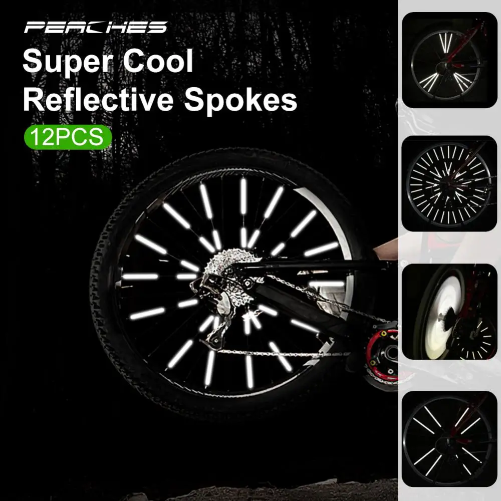 

Easy To Install Safety Light Enhance Safety Reflective Stickers High Visibility Durable Cycling Weather-resistant Bike Gear
