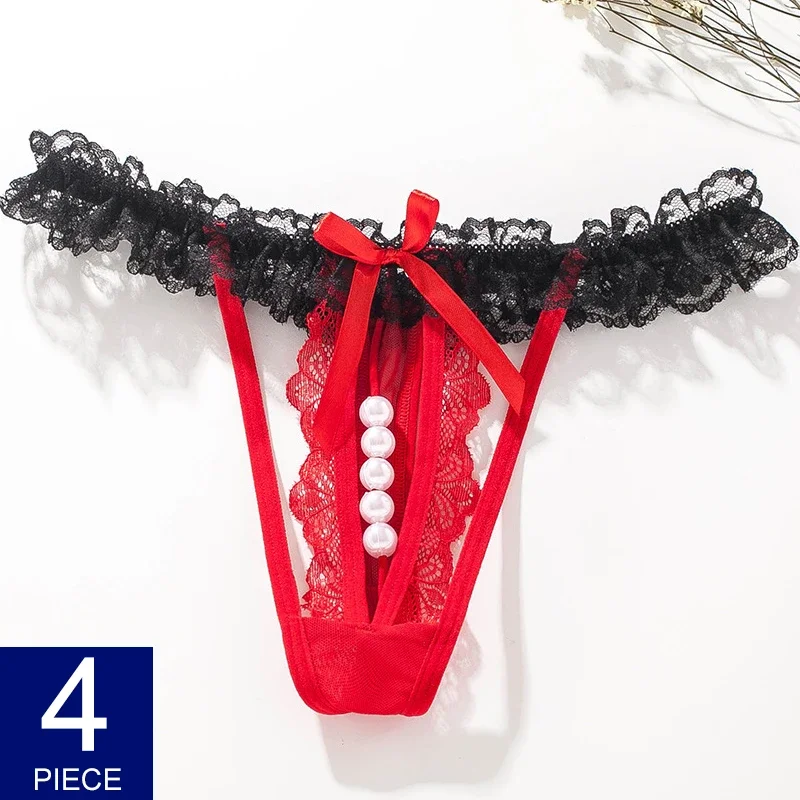 4 Pcs Women Sexy Pearl G String Thongs Elastic G-String Lace Ladies Seamless Underpants Open Crotch Women's Underwear Crotchless
4 Pcs Women Sexy Pearl G String Thongs Elastic G-String Lace Ladies Seamless Underpants Open Crotch Women's Underwear Crotchless
